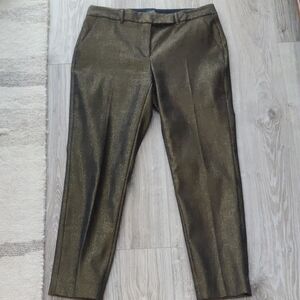 White House Black Market Shimmering Gold Cropped Pants